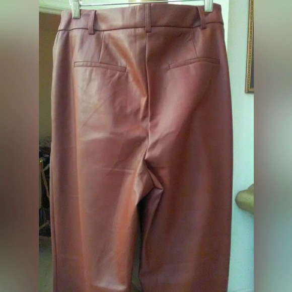 BNWT BEAUTIFUL HOUSE OF HARLOW FAUX LEATHER DRESS PANT MED. BROWN SZ. 8 SOFTEST! - Picture 8 of 8
